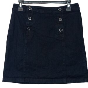 Loft dark wash denim deep blue/black mini skirt size 8 petite